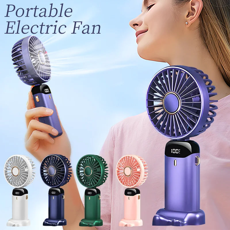 Portable Rechargeable Mini Fan – 1800mAh | Handheld & Foldable USB Fan!