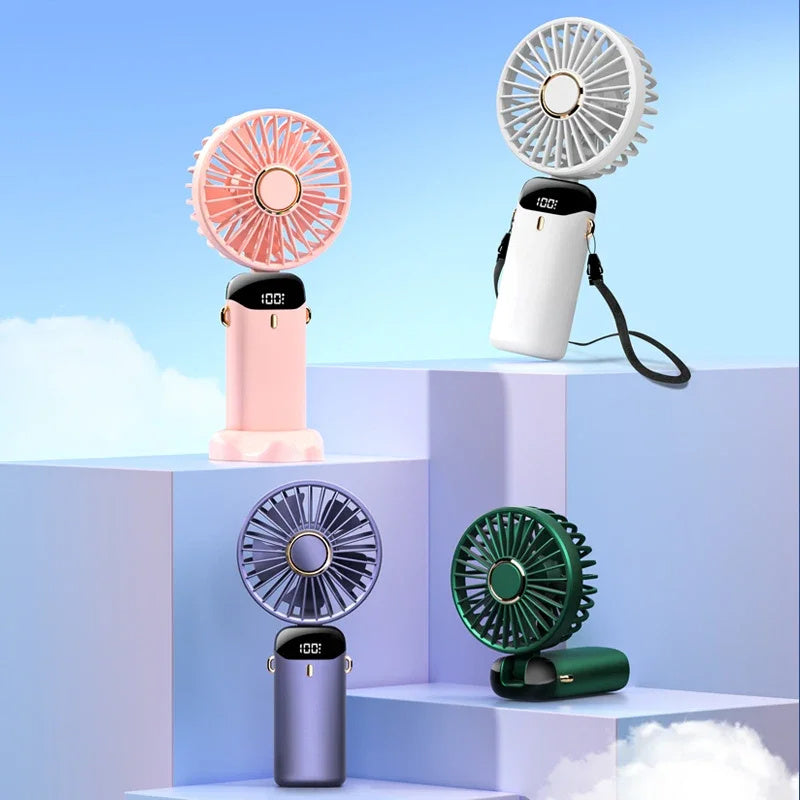 Portable Rechargeable Mini Fan – 1800mAh | Handheld & Foldable USB Fan!
