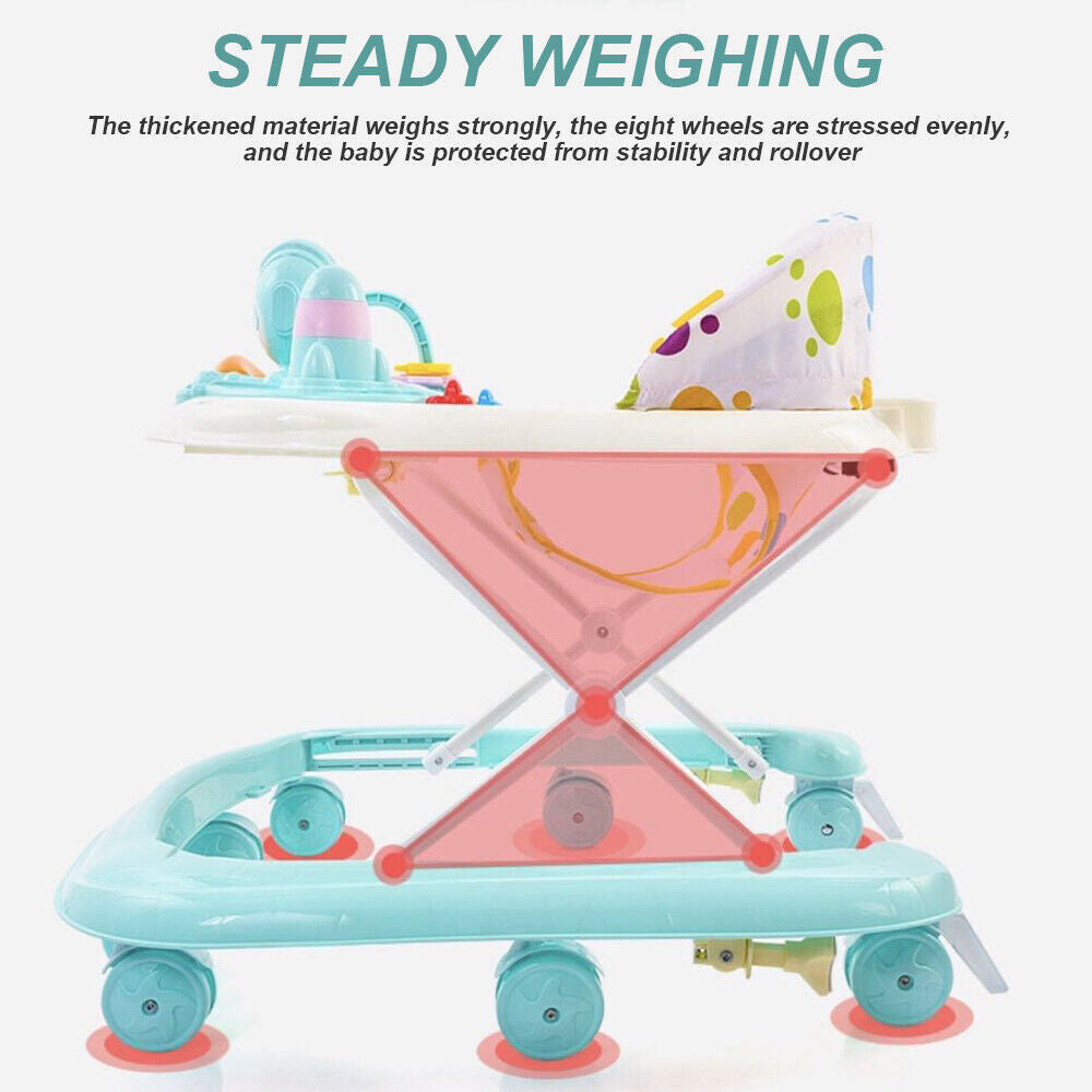 Baby Walker Bouncer & Ride-On Car – Musical Push Along Activity Toy for First Steps!