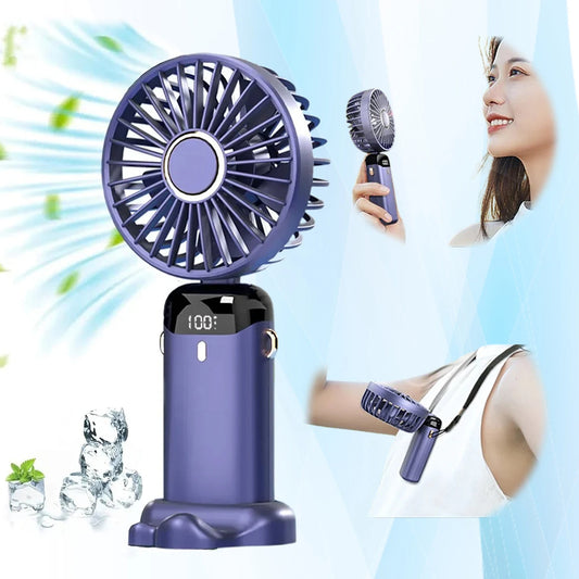 Portable Rechargeable Mini Fan – 1800mAh | Handheld & Foldable USB Fan!