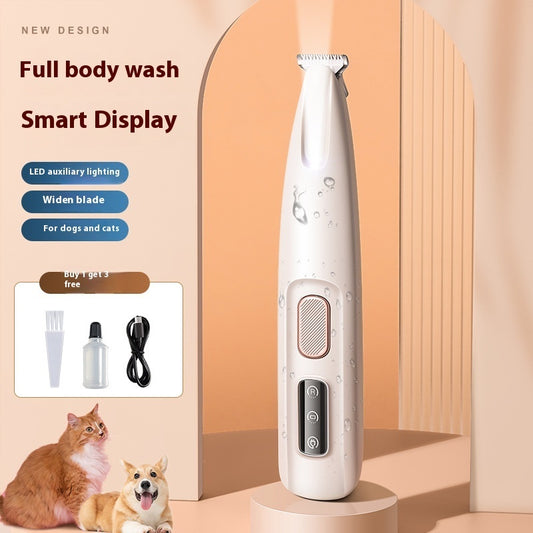 Pets Dog Paw Trimmer With LED Light Fully Waterproof Pet Hair Trimmer|