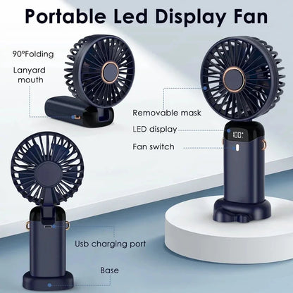 Portable Rechargeable Mini Fan – 1800mAh | Handheld & Foldable USB Fan!